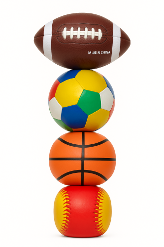 مجموعة كرات قطنية للأطفال – 4 أشكال رياضية ممتعة!