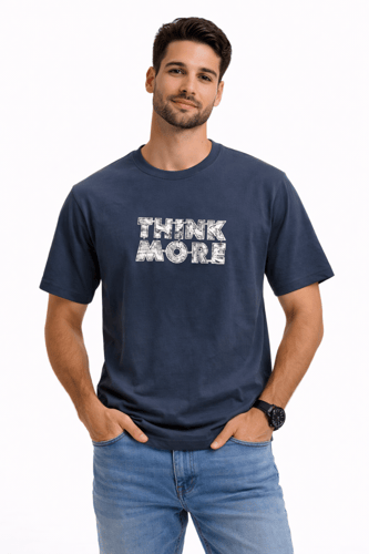 تيشيرت رجالي كاجوال بطبعة “THINK MORE” العصرية