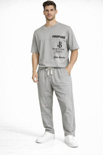 طقم رجالي كاجوال عصري بطبعة مميزة