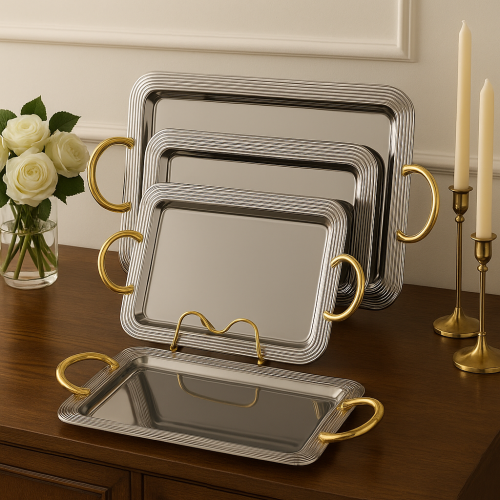 طقم تباسي تقديم فاخرة – 3 حبات