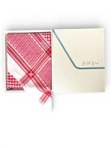 شماغ تراث هتّان الفاخر مع علبة أنيقة بلون عاجي