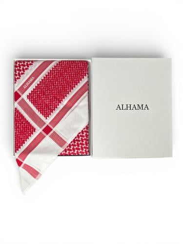 شماغ الهامة ALHAMA – أناقة كلاسيكية بعلبة بيضاء را...