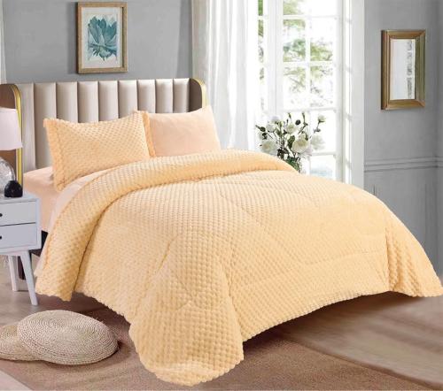 طقم مفارش سرير بيج فاخر - 6 قطع