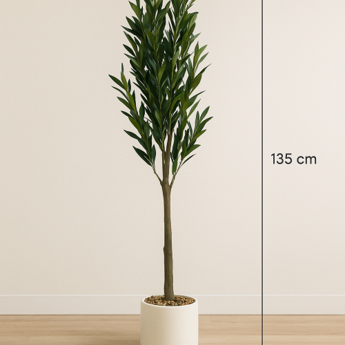 شجرة زيتون صناعية بارتفاع 135 سم مع أصيص أنيق