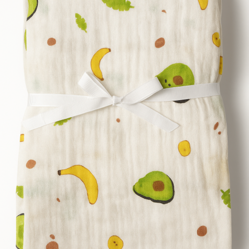 قماشة قطنية للأطفال بطبعات فواكه مرحة (أفوكادو ومو...