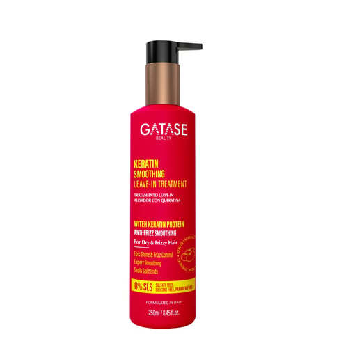 Keratin treatment cream for smoothing left on the hair