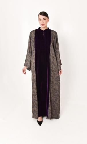 Velvet embroidered thobe