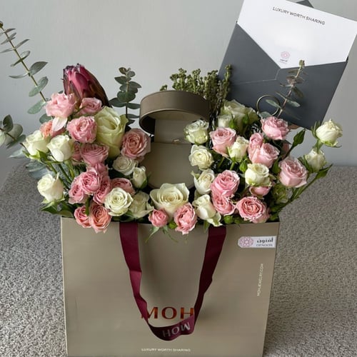 عقد فضة MOH منسق بالورد