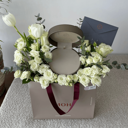 عقد فضة MOH منسق بالورد