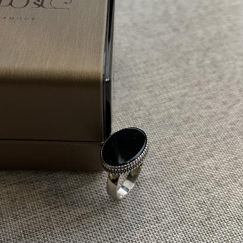 خاتم فضة رجالي مقاس 8