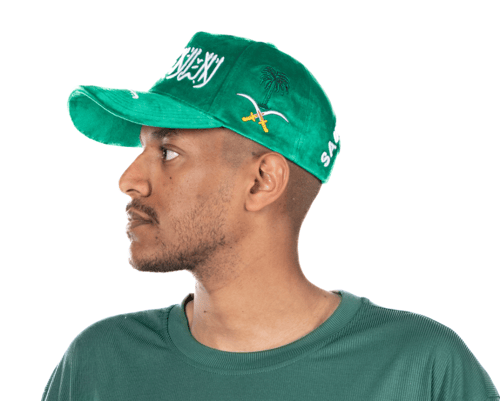 قبعة العلم السعودي (مخمل)