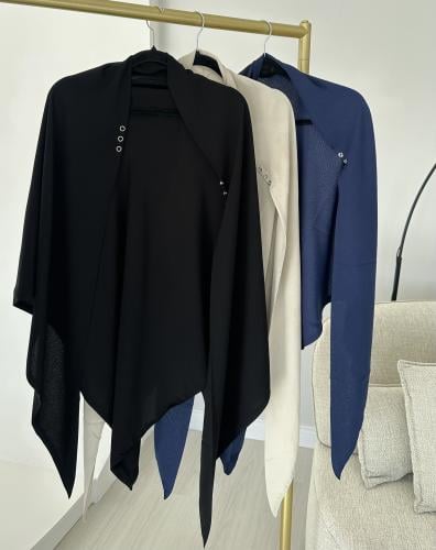 طرحة آسلين أسود وبيج .