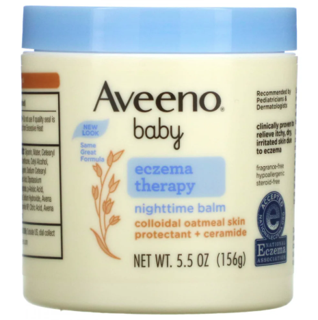 أفينو بيبي (Aveeno Baby) بلسم ليلي مهدئ لعلاج الإك...