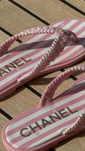 Chanel crocheted toe slides