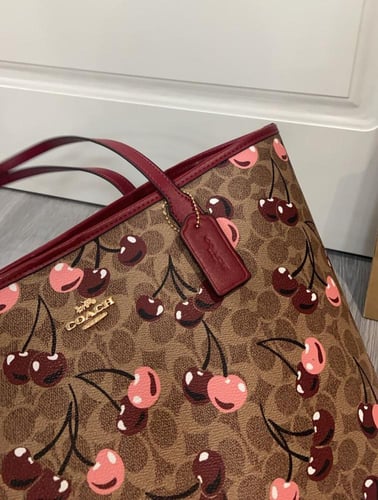 Coach cherry tote bag