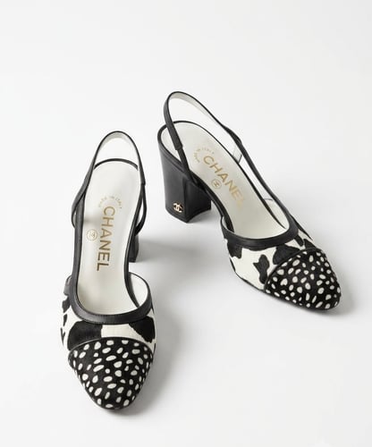 Chanel heels cow-print