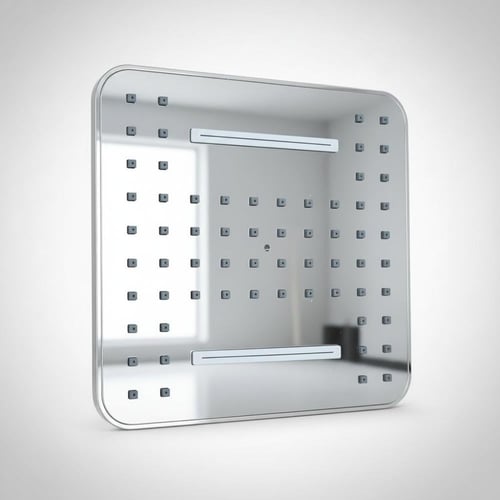 دش مسطرة لون كروم لمعة مع حامل صابون متحرك