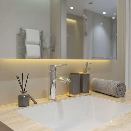 مغسلة ديكور بورسلان بيج 80 سم