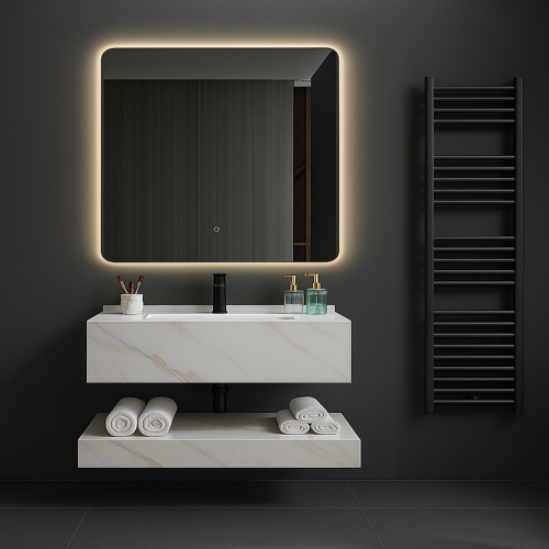 مغسلة سكري بورسلان 80 سم ديكور فخمة رخام صناعي