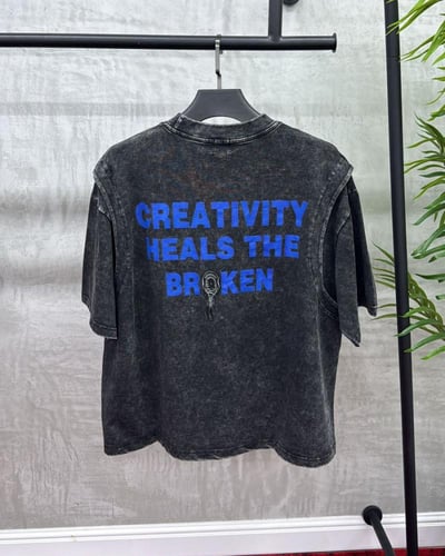 تيشيرت رجالي ستريت ستايل بقصة مزدوجة وطباعة عصرية