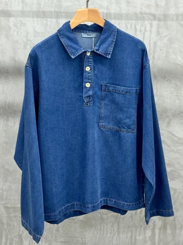 قميص كم طويل مغسول