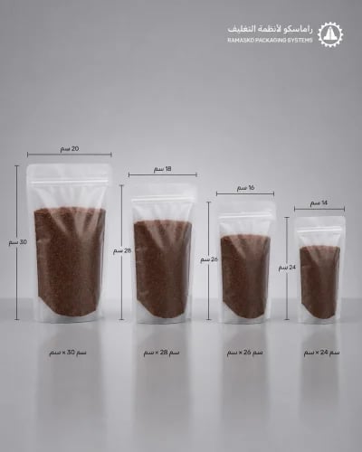 Transparent bags with a round base