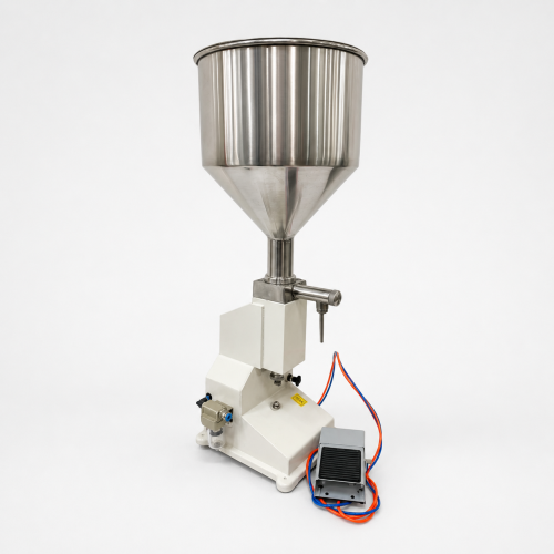 Hydraulic foot-operated cream and viscous material filling machine, model GT-A02.