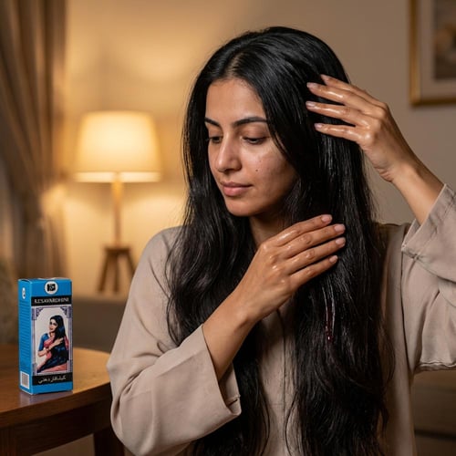 زيت كيشافار الهندي لتغذية وترطيب الشعر