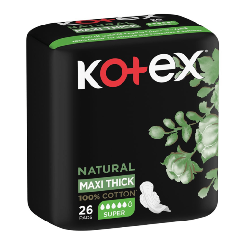 كوتكس فوط ماكسي حماية طبيعية كبيرة 26حبة (قطن 100%...