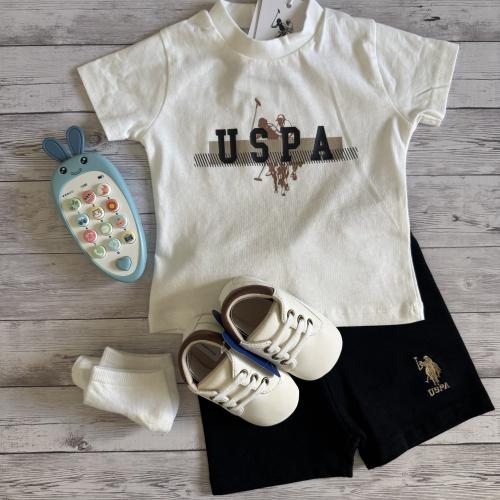 طقم ملابس U.S.POLO ASSN مقاس من 6-9 شهور