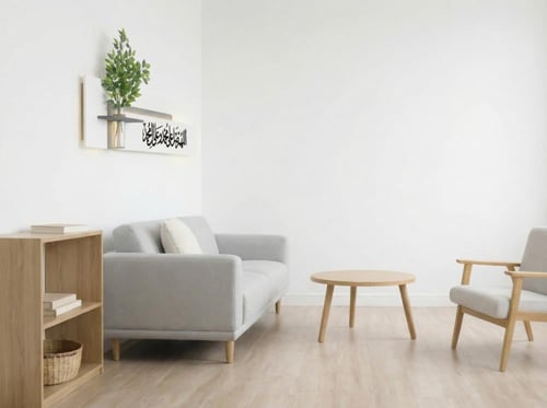 لوحة انسياب رمادي - كتابة (اللهم صلي على محمد وال...