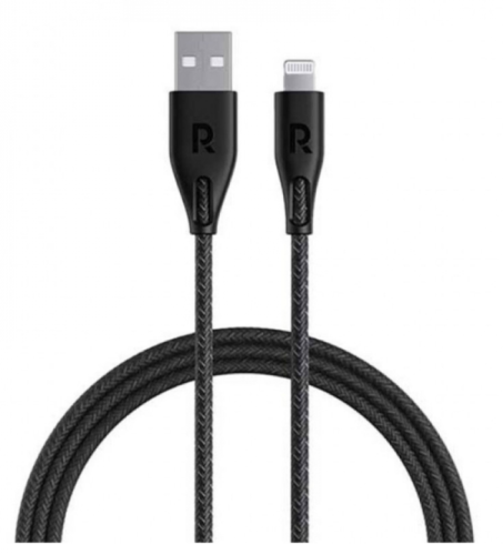 كيبل ايفون 1.2 متر USB الى ايفون قماش اسود - موديل...