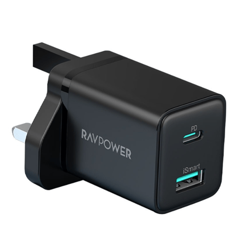 شاحن جداري 20واط منفذ USB + منفذ- PD- اسود - م / P...