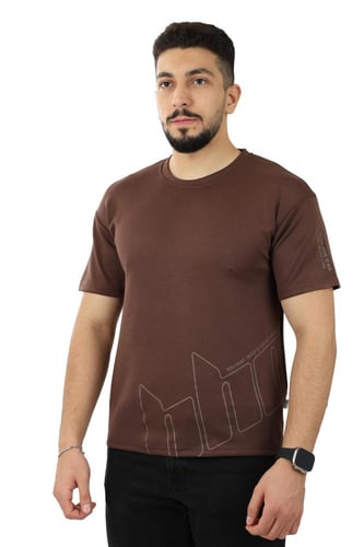 تيشرت رجالي صيفي اوفر سايز كاجوال بطبعة على الكم و...