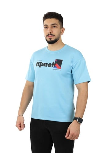 تيشرت رجالي صيفي اوفر سايز عصري بطبعة مميزة على ال...