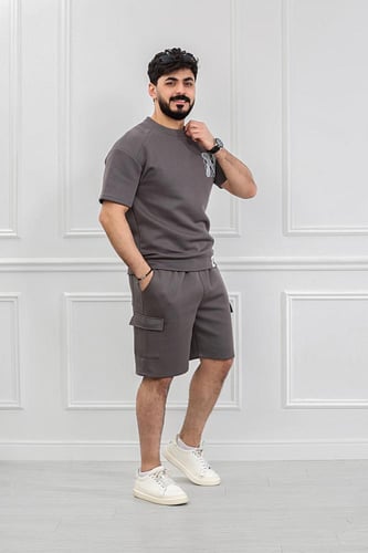 طقم رجالي اوفر سايز شورت - طقم شورت رجالي اوفر ساي...