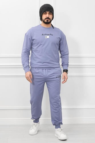 طقم رجالي شتوي كاجوال مزود بطبعة وأرجل ضيقه