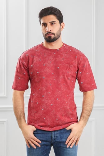 تيشرت رجالي أوفر سايز-مغسول