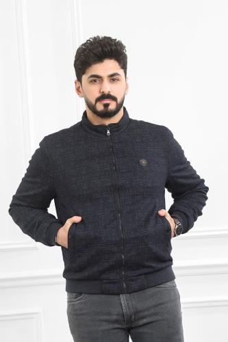 جاكيت رجالي شتوي سحاب فرو بأكمام مزمومة