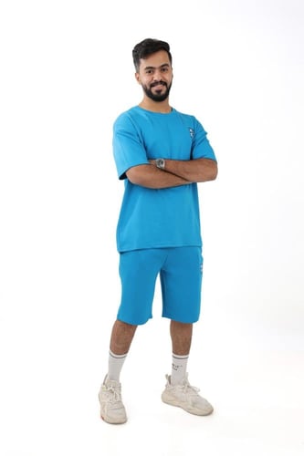 طقم رجالي شورت مع تيشرت - طقم رجالي كاجوال شورت تي...