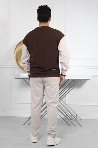 طقم رجالي شتوي اوفر سايز مكون من سويت شيرت وبنطال