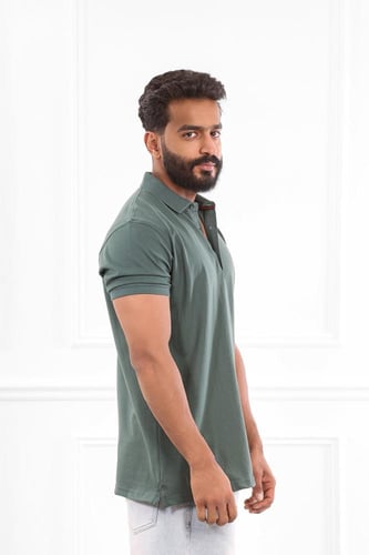 تيشرت رجالي صيفي سادة بياقة بولو وأزرار