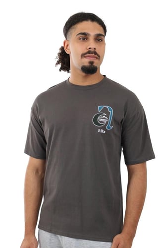 تيشرت رجالي صيفي اوفر سايز كاجوال بياقة مدورة مغلق...