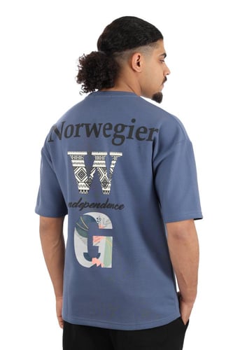 تيشرت رجالي صيفي اوفر سايز بطباعة حرف G و W على ال...