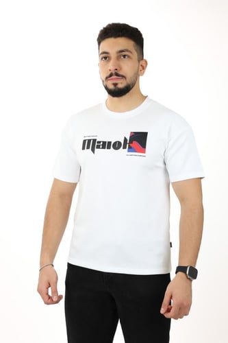 تيشرت رجالي صيفي اوفر سايز عصري بطبعة مميزة على ال...