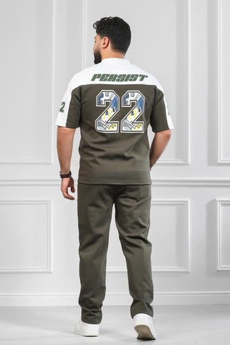 طقم رجالي صيفي كاجوال اوفر سايز بنطال طويل