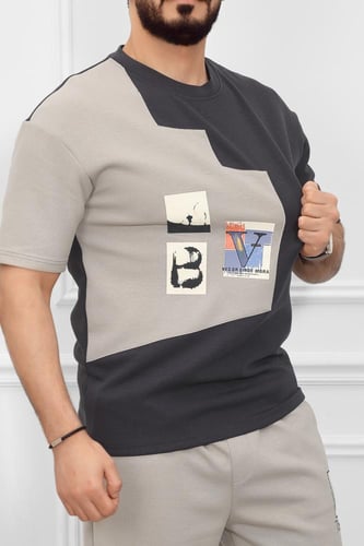 طقم رجالي اوفر سايز شورت - طقم رياضي اوفر سايز