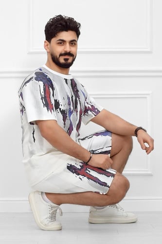 طقم رجالي كاجوال شورت أوفر سايز