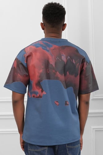 تيشرت رجالي اوفر سايز - تيشرت رجالي اوفر سايز مطبو...