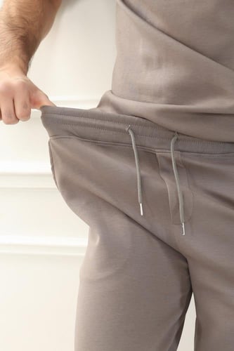 طقم رجالي أوفر سايز نص كم بنطال طويل